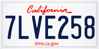 CA license plate 7LVE258