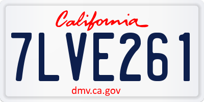 CA license plate 7LVE261