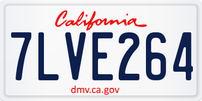 CA license plate 7LVE264