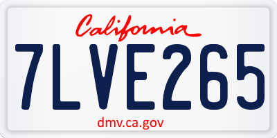 CA license plate 7LVE265