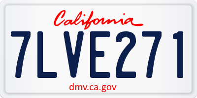 CA license plate 7LVE271