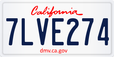 CA license plate 7LVE274