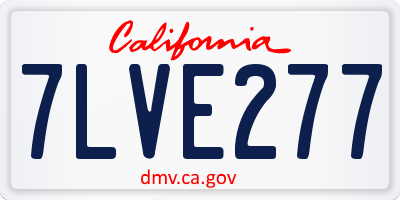 CA license plate 7LVE277