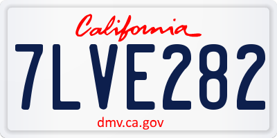 CA license plate 7LVE282