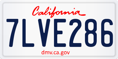 CA license plate 7LVE286