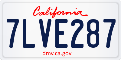 CA license plate 7LVE287