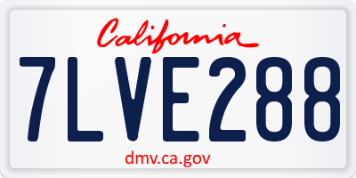 CA license plate 7LVE288