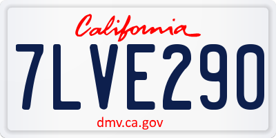 CA license plate 7LVE290