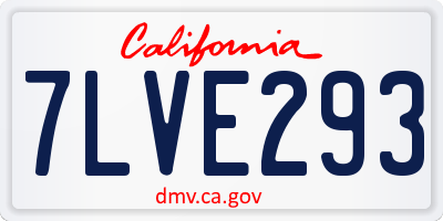 CA license plate 7LVE293