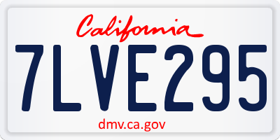 CA license plate 7LVE295