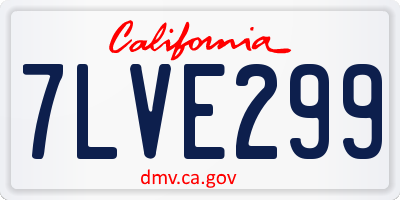 CA license plate 7LVE299