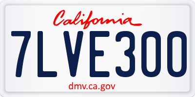 CA license plate 7LVE300