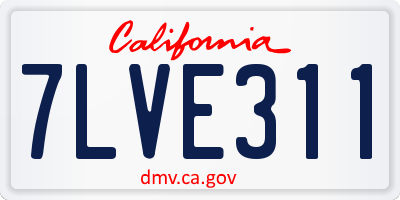 CA license plate 7LVE311
