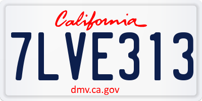 CA license plate 7LVE313