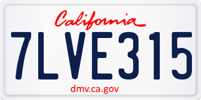 CA license plate 7LVE315