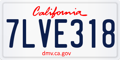 CA license plate 7LVE318
