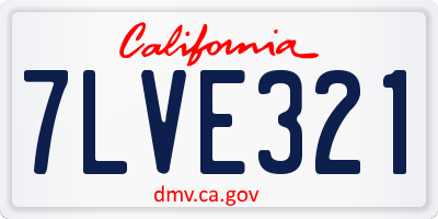 CA license plate 7LVE321