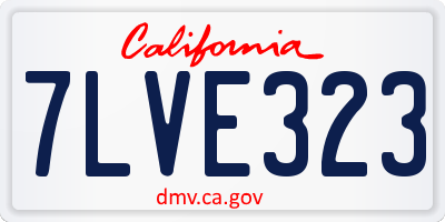 CA license plate 7LVE323