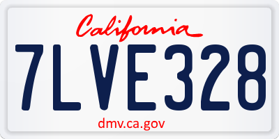 CA license plate 7LVE328