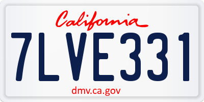 CA license plate 7LVE331
