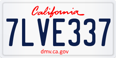 CA license plate 7LVE337