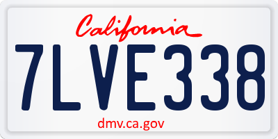 CA license plate 7LVE338