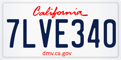 CA license plate 7LVE340