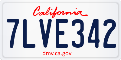 CA license plate 7LVE342