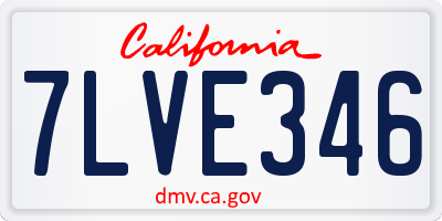 CA license plate 7LVE346