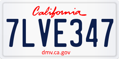 CA license plate 7LVE347