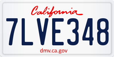 CA license plate 7LVE348