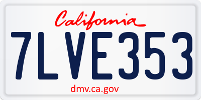 CA license plate 7LVE353