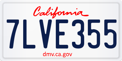 CA license plate 7LVE355