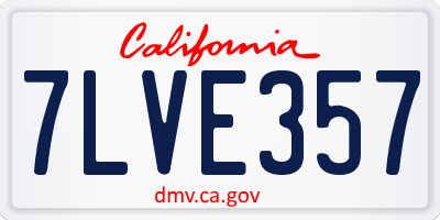 CA license plate 7LVE357