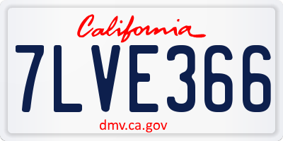 CA license plate 7LVE366