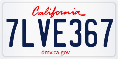 CA license plate 7LVE367