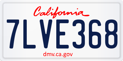 CA license plate 7LVE368