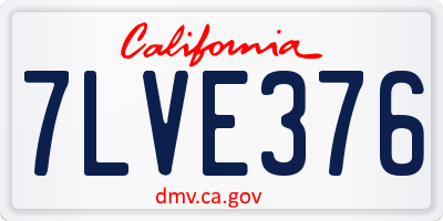 CA license plate 7LVE376