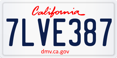 CA license plate 7LVE387