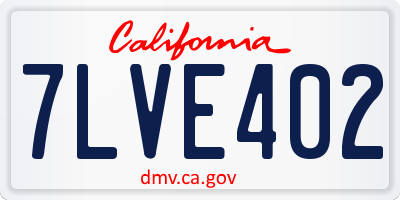 CA license plate 7LVE402