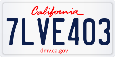 CA license plate 7LVE403