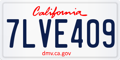 CA license plate 7LVE409