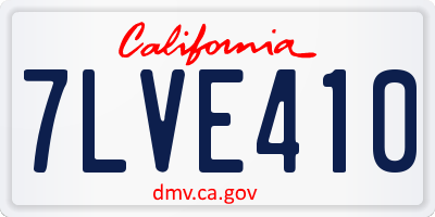 CA license plate 7LVE410