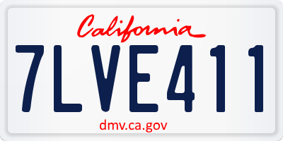 CA license plate 7LVE411