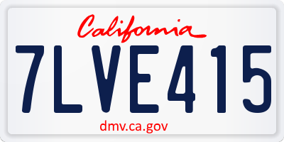 CA license plate 7LVE415