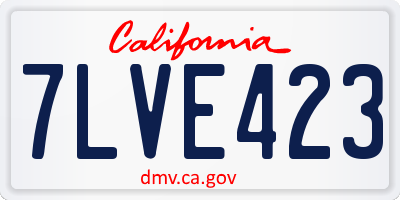 CA license plate 7LVE423