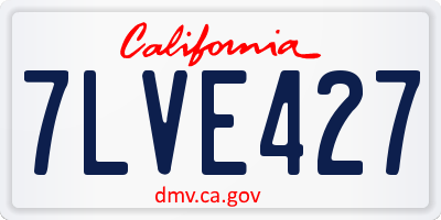 CA license plate 7LVE427