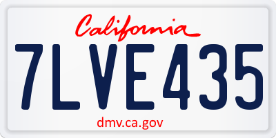 CA license plate 7LVE435