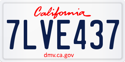 CA license plate 7LVE437