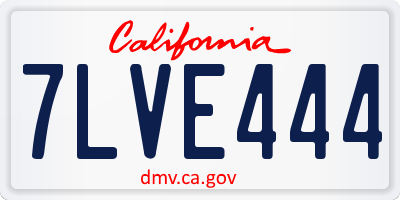 CA license plate 7LVE444